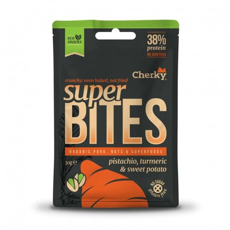 Snack Superbites cerdo, pistacho, boniato y cúrcuma ECO Cherky 30g - 0