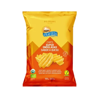 Patatas fritas onduladas queso ECO Añavieja 100g