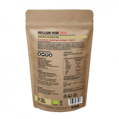 Psyllium Husk 99% ECO Orgánica Superfoods 200g