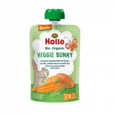 Puré de zanahoria, boniato y guisantes ECO Holle 100g