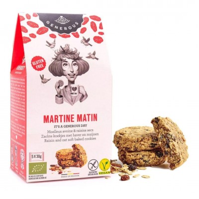 Galletas de aguacate y pasas veganas y sin gluten Martine Matin ECO 150g