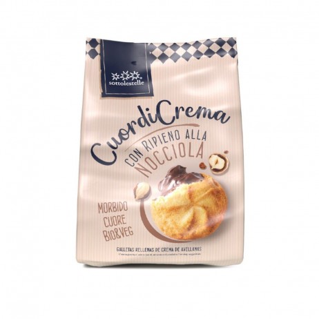 Galleta rellena de crema de avellanas y chocolate ECO Sottolestelle 200g - 0
