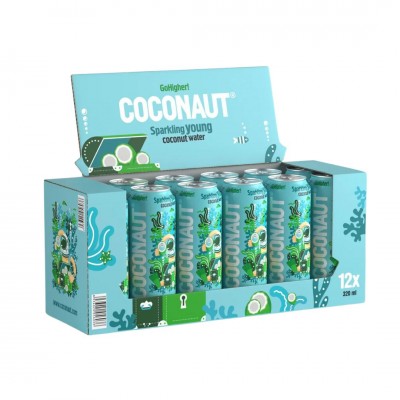 Agua de coco joven pura con gas Coconaut 20*320ml