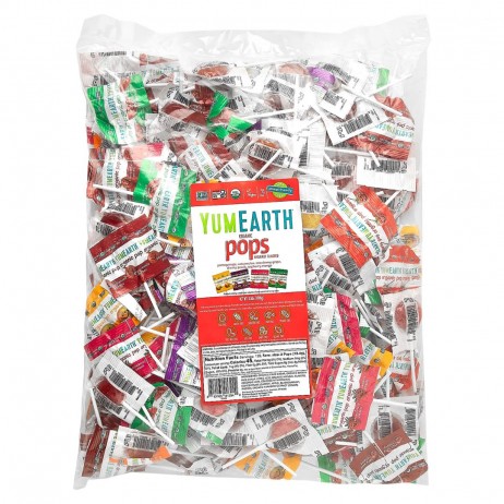 Piruletas orgánicas de frutas 8 sabores YumEarth (100un.) - 0