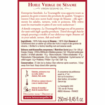 Aceite virgen de sésamo tostado La Tourangelle 500ml