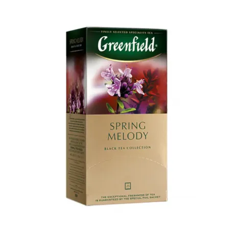 Te negro Greenfield "SPRING MELODY" 25 bolsitas 37g - 0