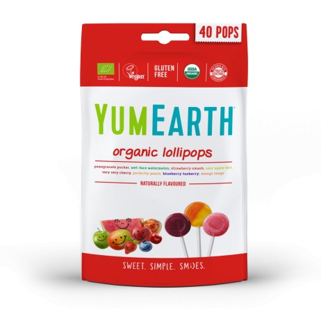 Piruletas orgánicas sabor frutas YumEarth (40un.) - 0