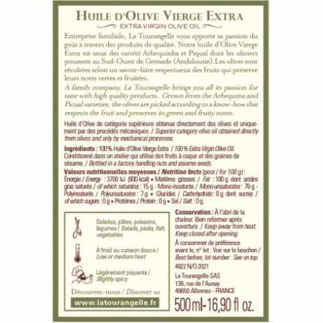 Aceite de oliva virgen extra ECO La Tourangelle 500ml - 1