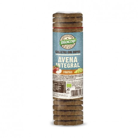 Galleta con copos integral de avena integral y frutas Biocop 250g - 0