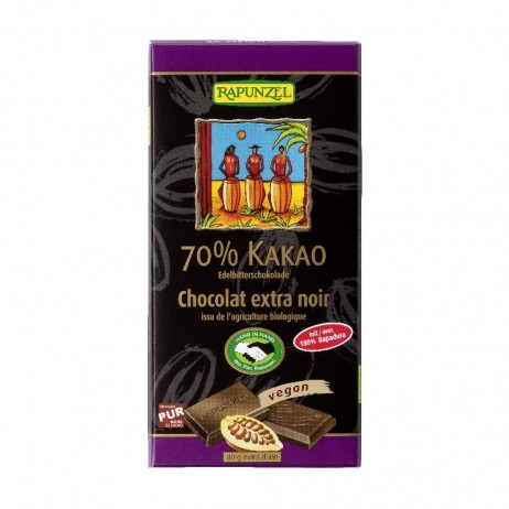 Tableta de chocolate extra negro Rapunzel 80g - 0