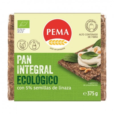 Pan de centeno 5% semillas de lino Pema 375g