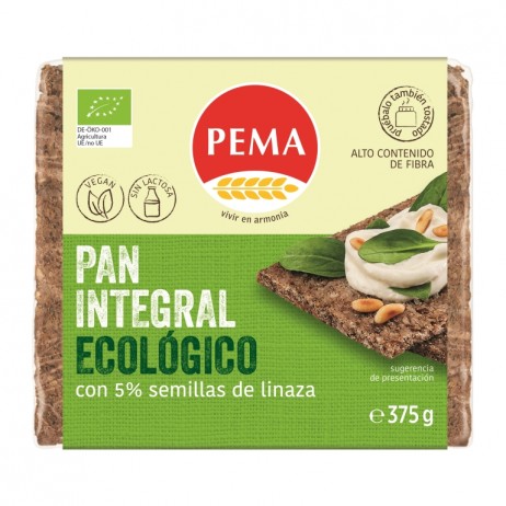 Pan de centeno 5% semillas de lino Pema 375g - 0