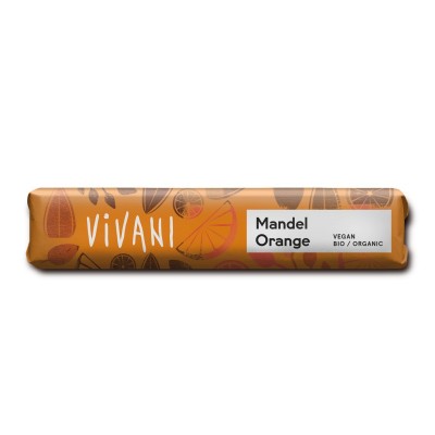 Barrita de chocolate con almendra y naranja BIO Vivani 35g