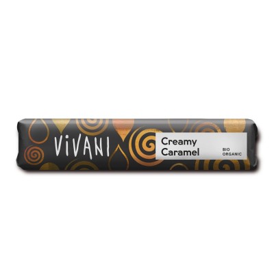 Barrita de chocolate con leche rellena de cremoso caramelo ECO Vivani 40g